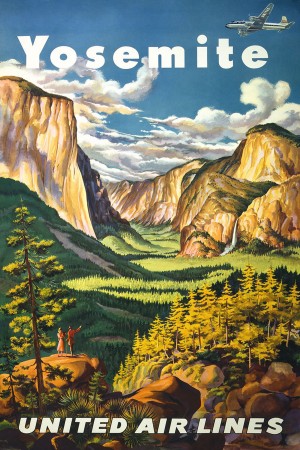 Yosemite United Air Lines travel poster